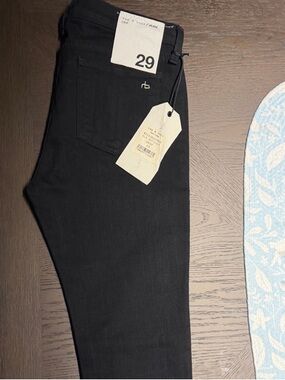 rag & bone Black Crop Jeans with detail at bottom!